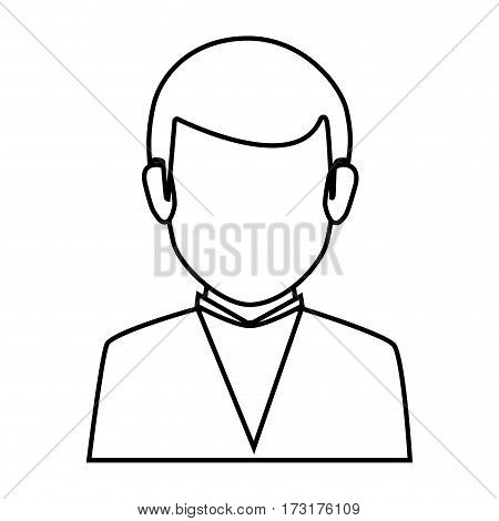 silhouette faceless half body man formal outfit vector illustration