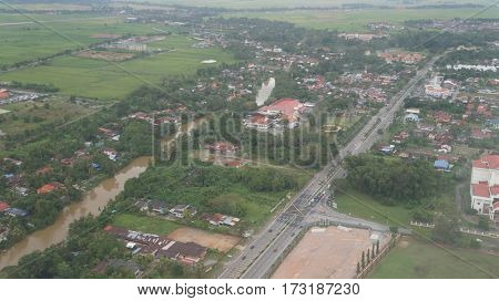 Ariel view of Alor Setar, Malaysia