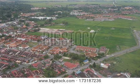 Ariel view of Alor Setar, Malaysia