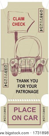 Vintage card - permission for parking. The old ticket.