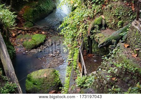holy pool in Bathing Temple at Sacred Monkey Forest, Ubud, Bali, Indonesia