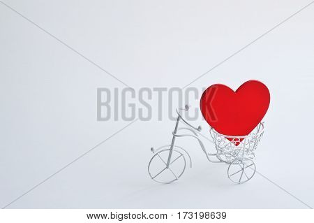Decorative bicycle with heart. white Background mode