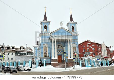 Kazan, Tatarstan, Russia - February 1, 2017.Kazan Roman Catholic parish 