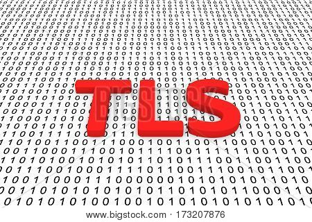 tls in the form of binary code, 3D illustration