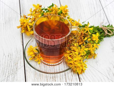 Herbal Tea In A Glass Cup