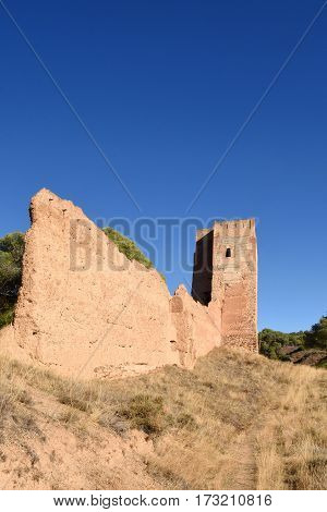 Walls And Jaque Tower In  Daroca Zaragoza Province, Aragon, Spain