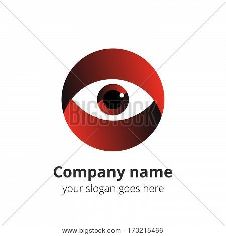Eye Logo design vector template. Colorful gradient media icon. Creative Vision Logotype concept. Red Eye Logo vision.