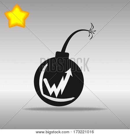 black Bomb Icon button logo symbol concept high quality on the gray background