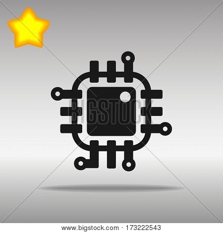 black Chip Icon button logo symbol concept high quality on the gray background
