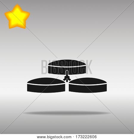 black Biogas Energy Icon button logo symbol concept high quality on the gray background