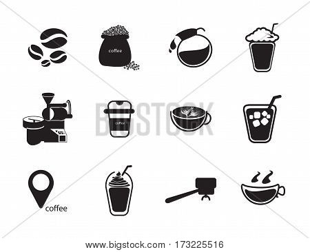 coffee icon set ,Silhouettes coffee ,all about coffee shop