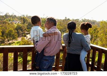 Grandparents And Grandchildren Standing On Observation Deck