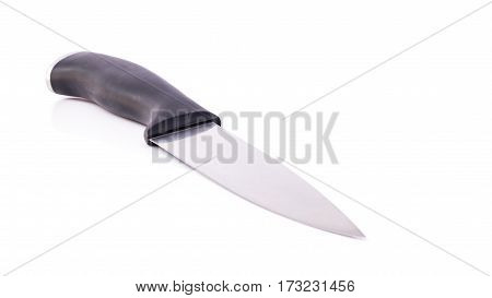 Kitchen Knife - New high-quality slicing knife with soft shadows isolated on a pure white background. Select focus.