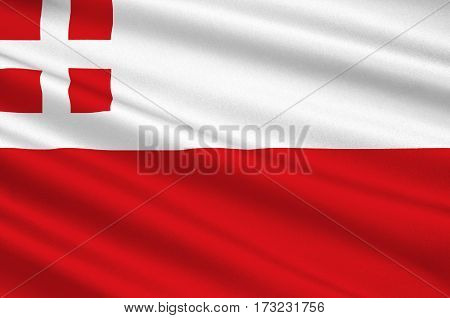Flag of Utrecht is a province of the Netherlands. 3d illustration