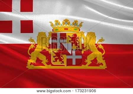 Flag of Utrecht is a province of the Netherlands. 3d illustration