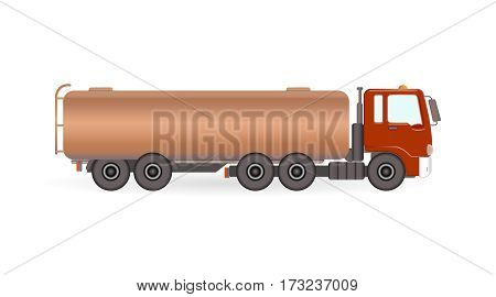 Tank fuel truck. Vector icon transport illustration