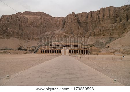 LUXOR, EGYPT: Ancient ruins of Karnak temple in Egypt at noon. The complex is a vast open-air museum, and the second largest ancient religious site in the world