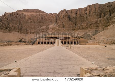 LUXOR, EGYPT: Ancient ruins of Karnak temple in Egypt at noon. The complex is a vast open-air museum, and the second largest ancient religious site in the world
