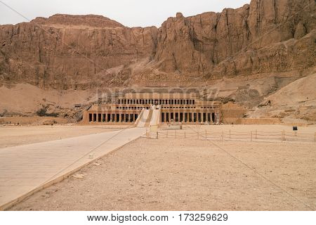 LUXOR, EGYPT: Ancient ruins of Karnak temple in Egypt at noon. The complex is a vast open-air museum, and the second largest ancient religious site in the world