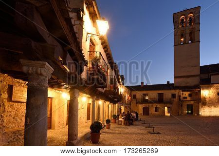 Main square of Pedraza Segovia province Castilla-Leon Spain