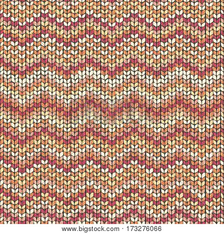 Knitting pattern,red  zigzag seamless wool background, Illustration