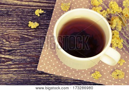 Tea Cup With Dry Flowers