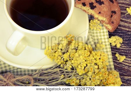 Tea Cup With Dry Flowers