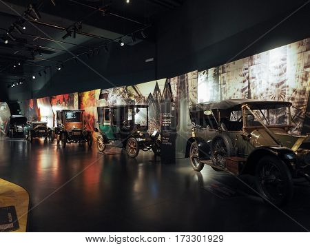 Ancient Cars At Car Museum In Turin