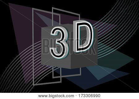 3d illustration. 3d letters on a black background
