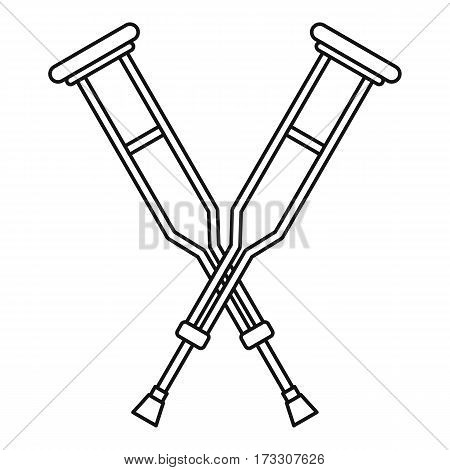 Crutches icon. Outline illustration of crutches vector icon for web