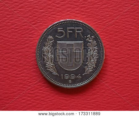 5 Francs Coin, Switzerland