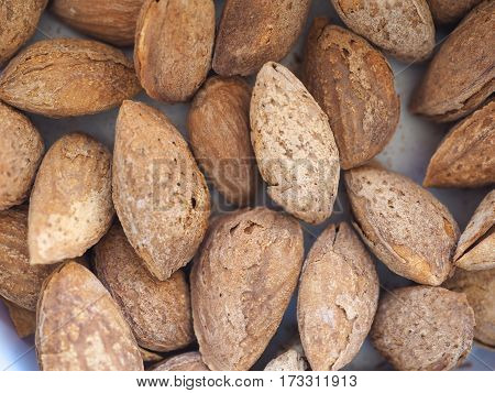 Roasted Almonds Closeup Background
