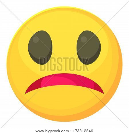 Melancholy smiley icon. Cartoon illustration of melancholy smiley vector icon for web