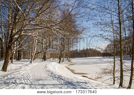 St. Petersburg, Sestroretsk -26.02.2017: Sestroretsk, the Gulf of Finland in winter