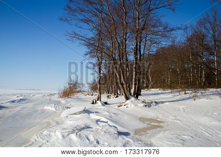 St. Petersburg, Sestroretsk -26.02.2017: Sestroretsk, the Gulf of Finland in winter