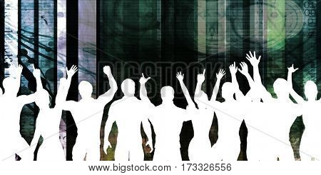 Disco Electronic Music Techno Party Background Art 3D Illustration Render