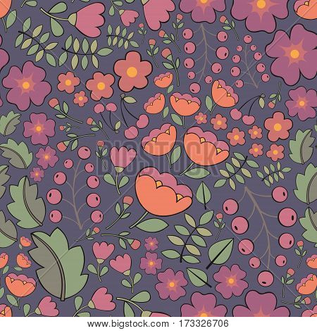 Seamless floral pattern. Vector background for design