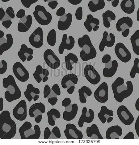 Monochrome pattern leopard. Seamless vector on a gray background. Background for design