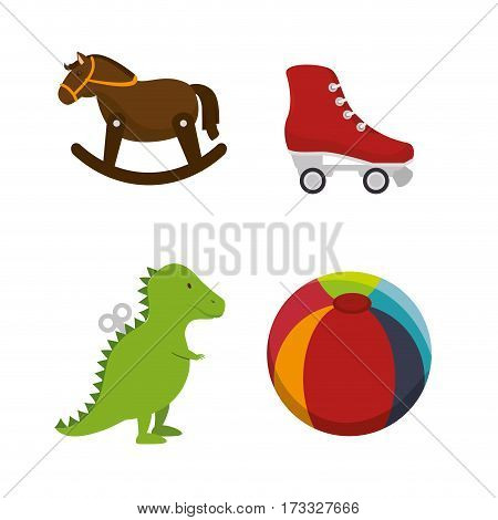 set kids toys icons vector illustration design
