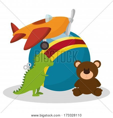 set kids toys icons vector illustration design