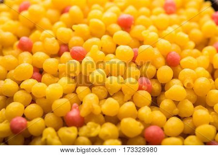 indian sweet boondi or bundi in raw form, main ingradient of bundi laddoo or can eat as is