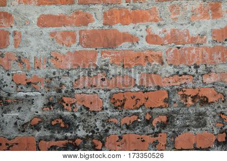 old fence, a brick wall. aging and transience