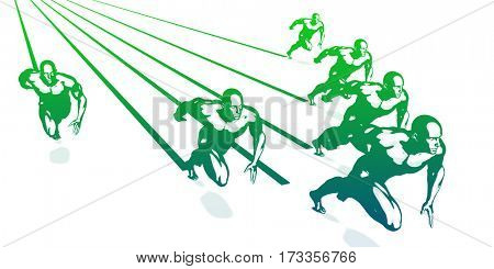 Leading the Way or Pack as a Front Runner in First Place 3D Illustration Render