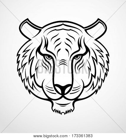 Tiger face tribal tattoo design vector illustration
