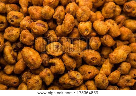 indian Spiced coated fried or tasty delicious Masala peanut.
