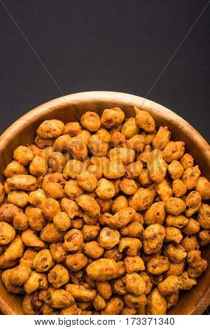indian Spiced coated fried or tasty delicious Masala peanut.