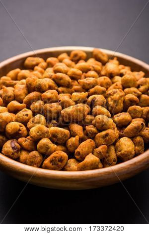 indian Spiced coated fried or tasty delicious Masala peanut.
