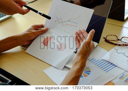 Close-up Business Analysis Of Graphs And Charts