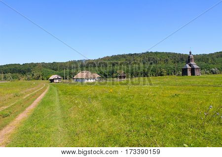 Outdoor folk museum Cossack farm in Ukraine