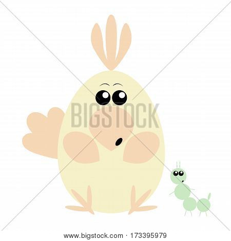 Funny cartoon surprised parrot and his friend